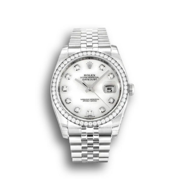 Photo 2 - Men Replica Rolex Rolex Datejust Ref.116244 36mm White Mother of Pearl Dial