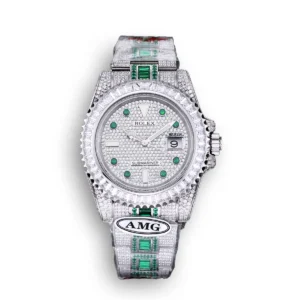 Photo 4 - Diamond Replica Rolex Rolex Submariner Iced Out Ref.116610LN 40mm White Bezel Green Markers