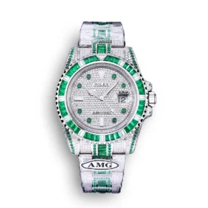 Photo 11 - Diamond Replica Rolex Rolex Submariner Iced Out Ref.116610LN Green-White Bezel