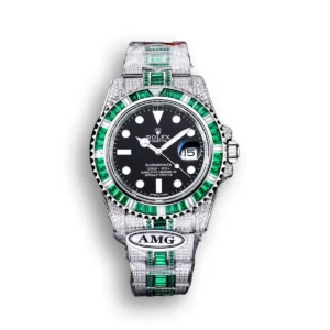 Photo 7 - Diamond Replica Rolex Rolex Submariner Iced Out Ref.116610LV 40mm Black Dial Green Bezel