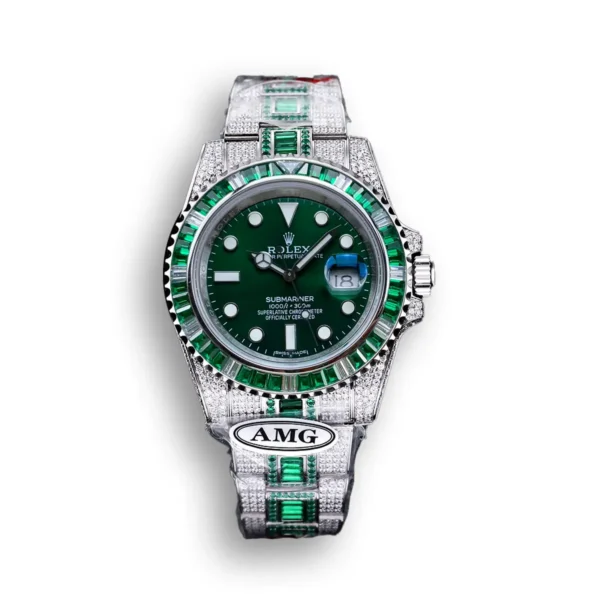 Photo 1 - Diamond Replica Rolex Rolex Submariner Iced Out Ref.116610LV Green Dial Green Bezel