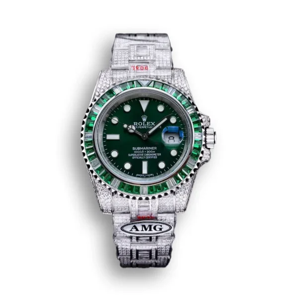 Photo 1 - Diamond Replica Rolex Rolex Submariner Iced Out Ref.116610LV Green Dial 40mm Green Bezel