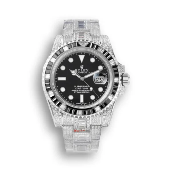 Photo 1 - Diamond Replica Rolex Rolex Submariner Iced Out Ref.116610LV Water Ghost SE Black Dial