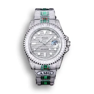 Photo 9 - Diamond Replica Rolex Rolex GMT-Master II 40mm Ref.116769TBR Green Diamonds Bracelet