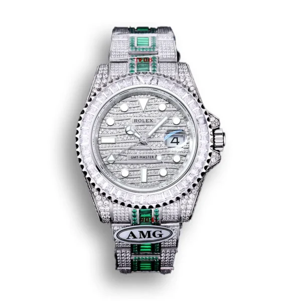 Photo 1 - Diamond Replica Rolex Rolex GMT-Master II 40mm Ref.116769TBR Green Diamonds Bracelet