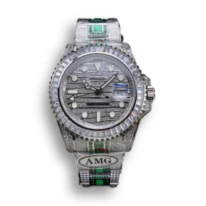 Photo 10 - Diamond Replica Rolex Rolex GMT-Master II Ref.116769TBR 40mm Green Diamonds Bracelet