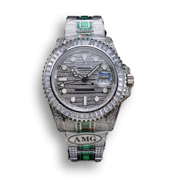 Photo 2 - Diamond Replica Rolex Rolex GMT-Master II Ref.116769TBR 40mm Green Diamonds Bracelet