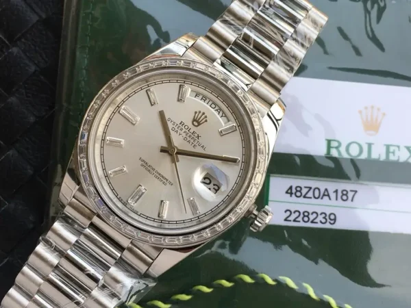 Photo 3 - Day-Date Rolex Day-Date Ref. m228238 Silver Dial Stainless Steel