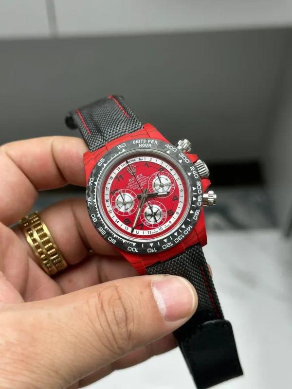 Photo 3 - Men Replica Rolex DIW Rolex Carbon Fiber Daytona ref.116500LN Red Quartz