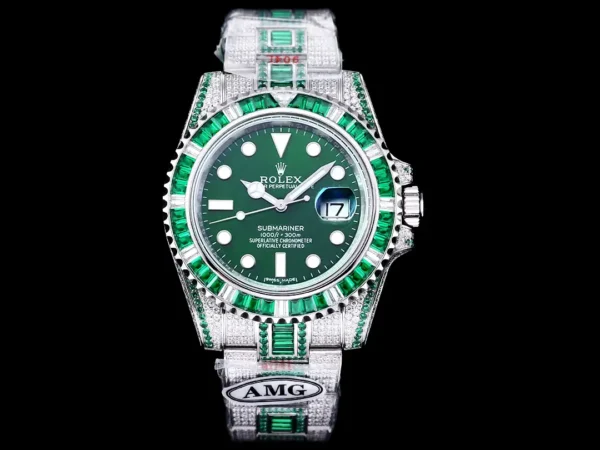 Photo 2 - Diamond Replica Rolex Rolex Submariner Iced Out Ref.116610LV 40mm Green Diamond Bezel