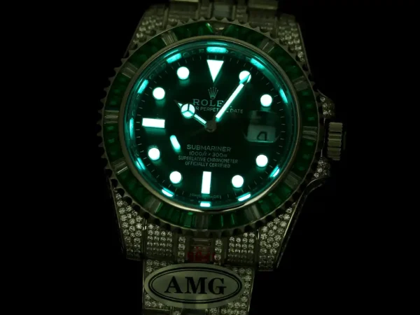 Photo 6 - Diamond Replica Rolex Rolex Submariner Iced Out Ref.116610LV 40mm Green Diamond Bezel