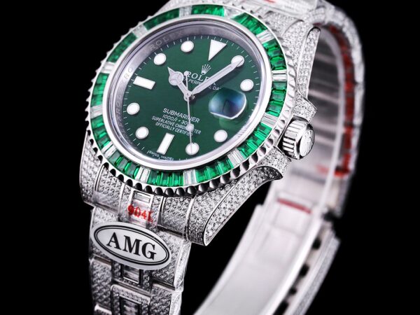 Photo 4 - Diamond Replica Rolex Rolex Submariner Iced Out Ref.116610LV 40mm Green Dial Green Bezel