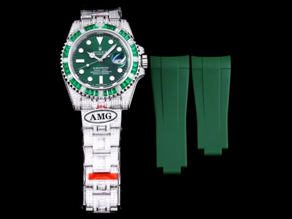 Photo 5 - Diamond Replica Rolex Rolex Submariner Iced Out Ref.116610LV 40mm Green Dial Green Bezel