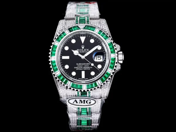 Photo 2 - Diamond Replica Rolex Rolex Submariner Iced Out Ref.116610LV 40mm Black Dial Green Bezel