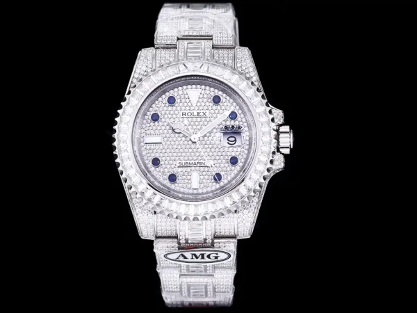 Photo 2 - Diamond Replica Rolex Rolex Submariner Iced Out Ref.116610LN 40mm Diamond Blue Markers