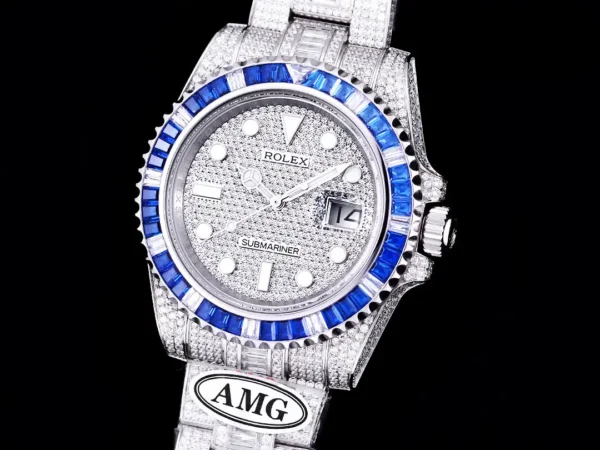 Photo 4 - Diamond Replica Rolex Rolex Submariner Iced Out Ref.116610LN 40mm Blue Bezel