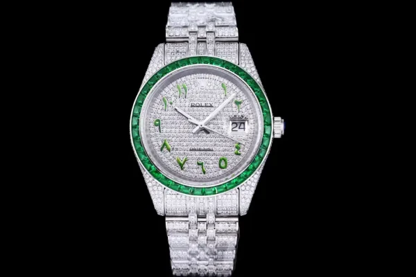 Photo 2 - Diamond Replica Rolex Rolex Datejust Ref.126300 41mm Dial Arabic Bezel Green