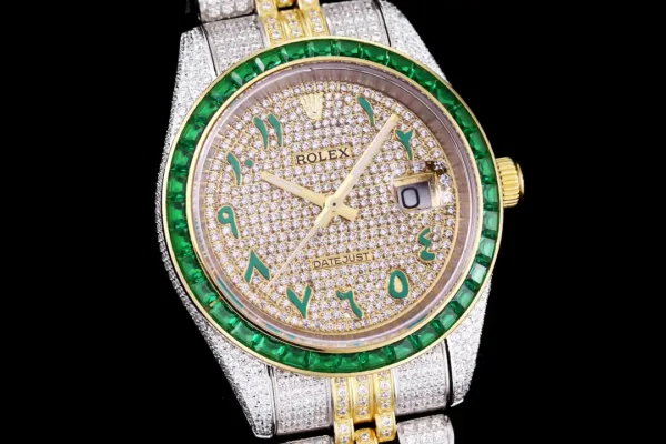 Photo 4 - Diamond Replica Rolex Rolex Datejust Ref.126300 41mm Arabic Dial Full-Diamond Yellow Gold