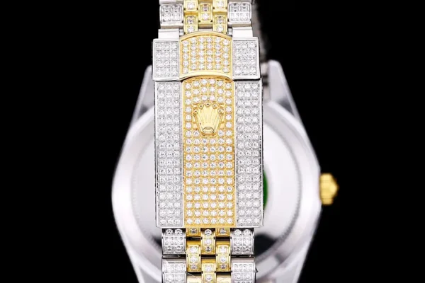 Photo 10 - Diamond Replica Rolex Rolex Datejust Ref.126300 41mm Arabic Dial Full-Diamond Yellow Gold