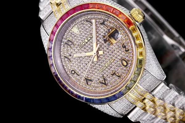 Photo 5 - Diamond Replica Rolex Rolex Datejust Ref.126300 41mm Arabic Dial Full-Diamond Rainbow