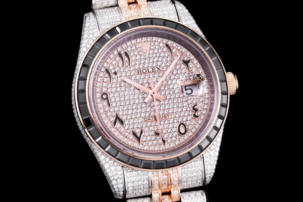 Photo 4 - Diamond Replica Rolex Rolex Datejust Ref.126300 41mm Arabic Dial Full-Diamond Rose Gold