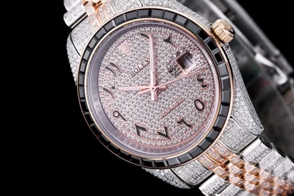 Photo 5 - Diamond Replica Rolex Rolex Datejust Ref.126300 41mm Arabic Dial Full-Diamond Rose Gold