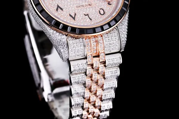 Photo 6 - Diamond Replica Rolex Rolex Datejust Ref.126300 41mm Arabic Dial Full-Diamond Rose Gold