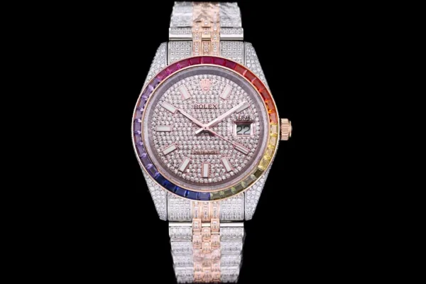 Photo 2 - Diamond Replica Rolex Rolex Datejust Ref.126300 41mm Dial Full-Diamond Rainbow Bezel