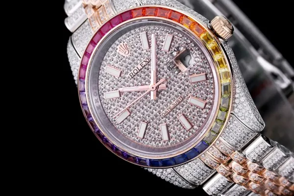 Photo 6 - Diamond Replica Rolex Rolex Datejust Ref.126300 41mm Dial Full-Diamond Rainbow Bezel