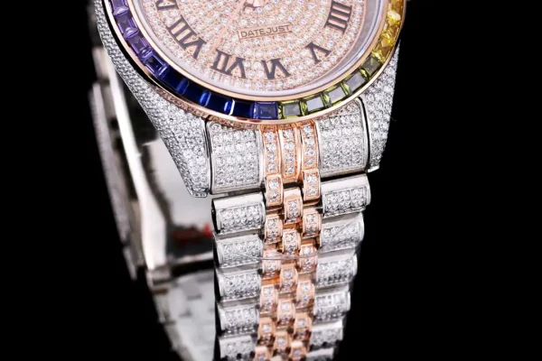 Photo 6 - Diamond Replica Rolex Rolex Datejust Ref.126300 41mm Roman Dial Full-Diamond Rainbow Bezel