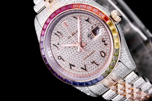 Photo 5 - Datejust Rolex Datejust Ref.126300 41mm Arabic Dial Full-Diamond Rainbow Bezel