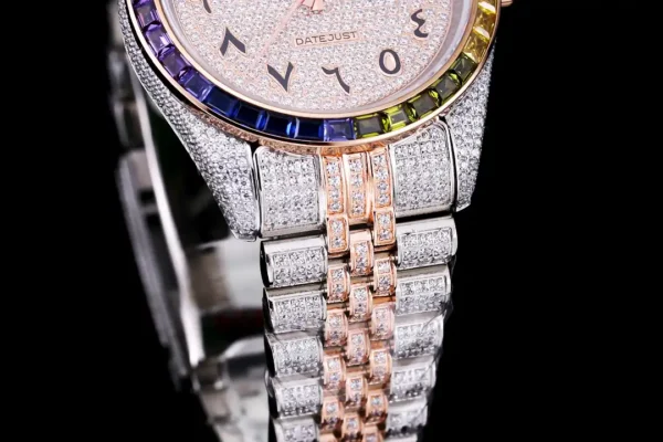 Photo 6 - Diamond Replica Rolex Rolex Datejust Ref.126300 41mm Arabic Dial Full-Diamond Rainbow Bezel