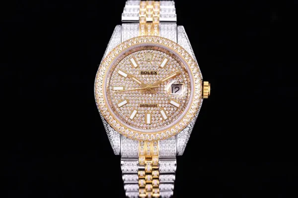 Photo 2 - Diamond Replica Rolex Rolex Datejust Ref.126300 41mm Full-Diamond White Baton Markers