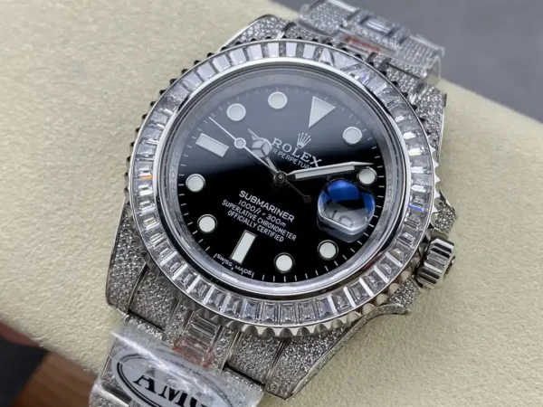 Photo 4 - Diamond Replica Rolex Rolex Submariner Iced Out Ref.116610LN 40mm Clear Diamond Bezel