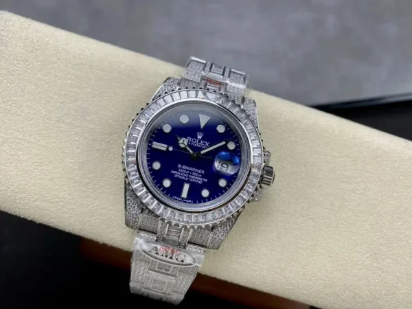 Photo 6 - Diamond Replica Rolex Rolex Submariner Iced Out Ref.116619LB Blue Dial 40mm