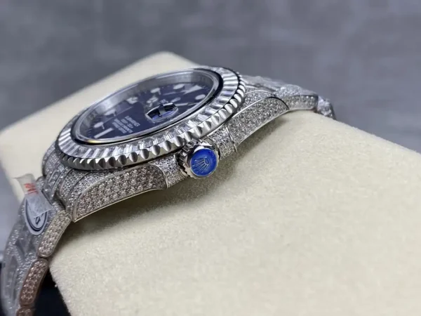 Photo 8 - Diamond Replica Rolex Rolex Submariner Iced Out Ref.116619LB Blue Dial 40mm