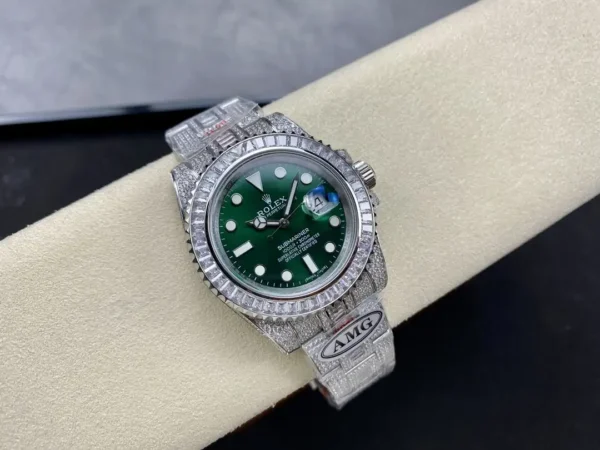 Photo 5 - Diamond Replica Rolex Rolex Submariner Iced Out Ref.116610LV Green Dial