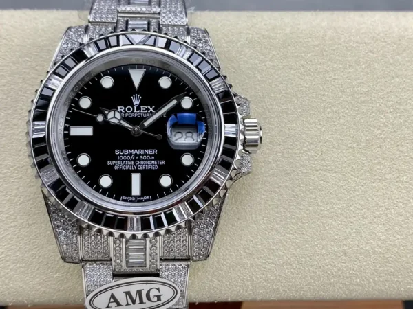 Photo 2 - Diamond Replica Rolex Rolex Submariner Iced Out Ref.116610LN 40mm Black Diamond Bezel