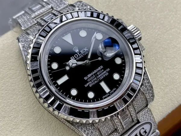 Photo 3 - Diamond Replica Rolex Rolex Submariner Iced Out Ref.116610LN 40mm Black Diamond Bezel