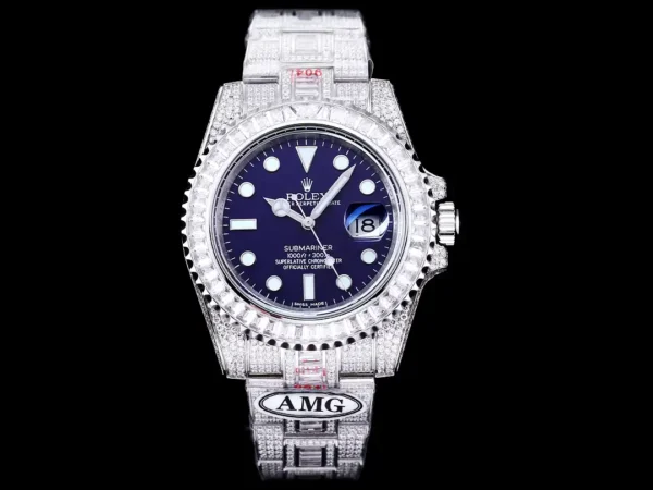 Photo 2 - Diamond Replica Rolex Rolex Submariner Iced Out Ref.116619LB Clear Diamonds Bezel