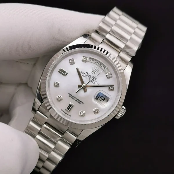 Photo 3 - Men Replica Rolex Rolex Day-Date Ref. 128238 36mm White Dial