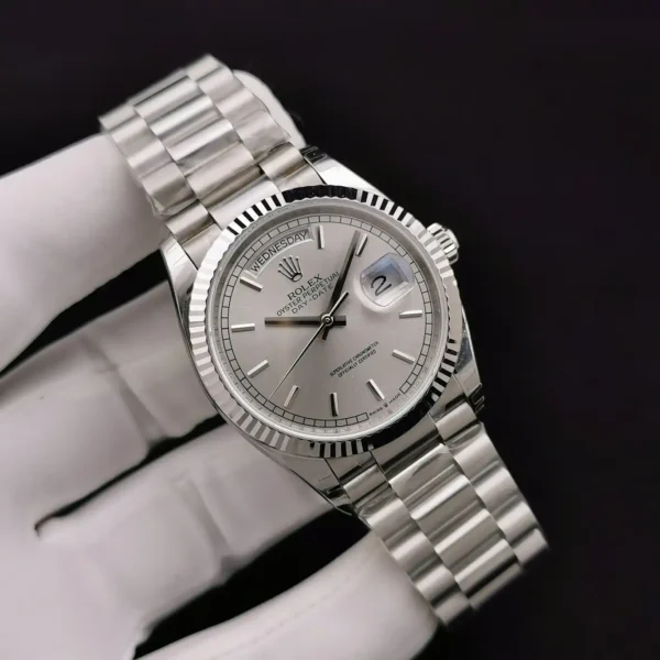 Photo 2 - Men Replica Rolex Rolex Day-Date Ref. 128238 36mm Silver Dial