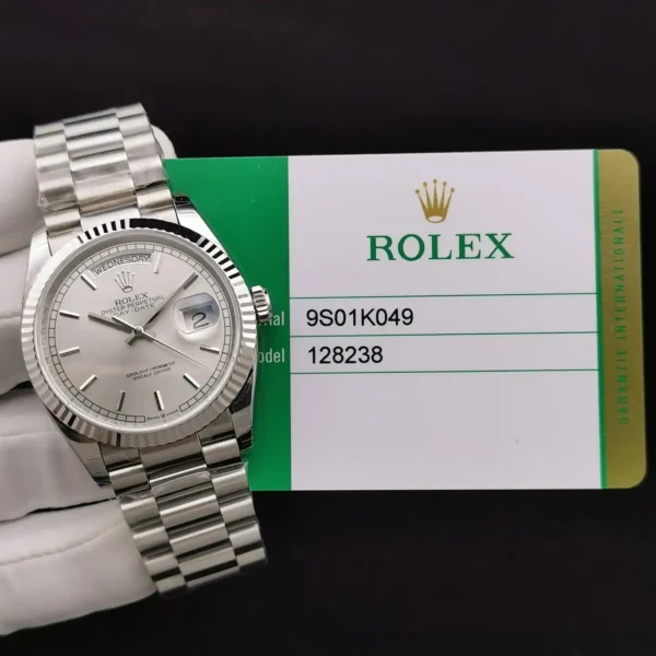 Photo 10 - Men Replica Rolex Rolex Day-Date Ref. 128238 36mm Silver Dial