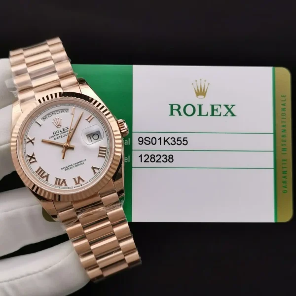 Photo 10 - Men Replica Rolex Rolex Day-Date Ref. 128238 36mm White Roman Dial