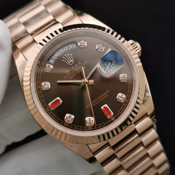 Photo 5 - Men Replica Rolex Rolex Day-Date Ref. 128238 36mm Chocolate Dial