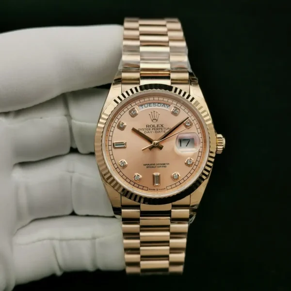 Photo 3 - Gold Replica Rolex Rolex Day-Date Ref. 128238 36mm Rose Gold Dial