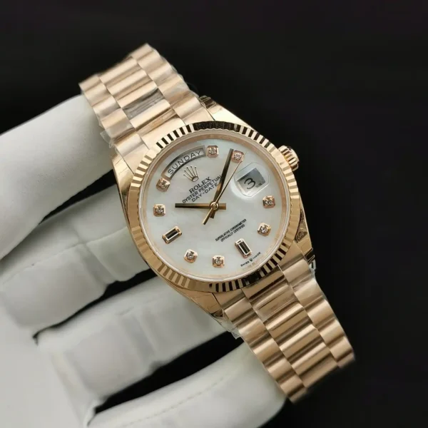 Photo 2 - Men Replica Rolex Rolex Day-Date Ref. 128238 36mm Mother of Pearl Diamonds Dial