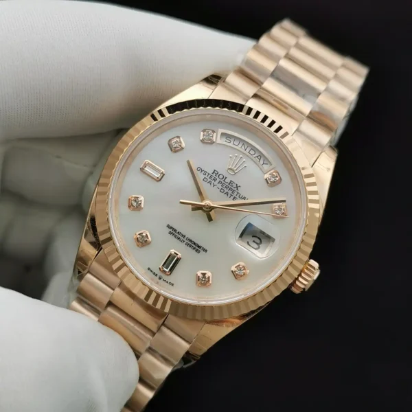 Photo 3 - Men Replica Rolex Rolex Day-Date Ref. 128238 36mm Mother of Pearl Diamonds Dial