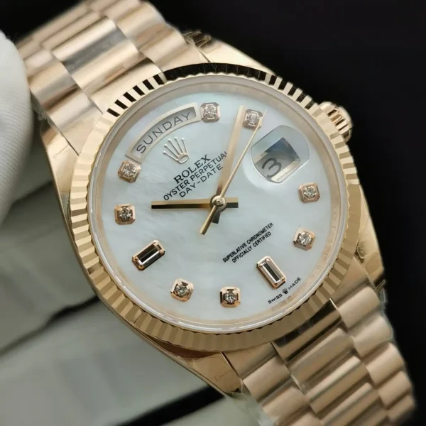 Photo 4 - Day-Date Rolex Day-Date Ref. 128238 36mm Mother of Pearl Diamonds Dial