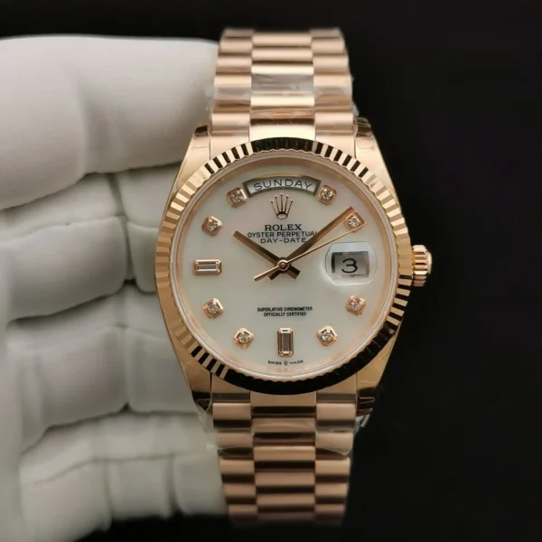 Photo 5 - Men Replica Rolex Rolex Day-Date Ref. 128238 36mm Mother of Pearl Diamonds Dial